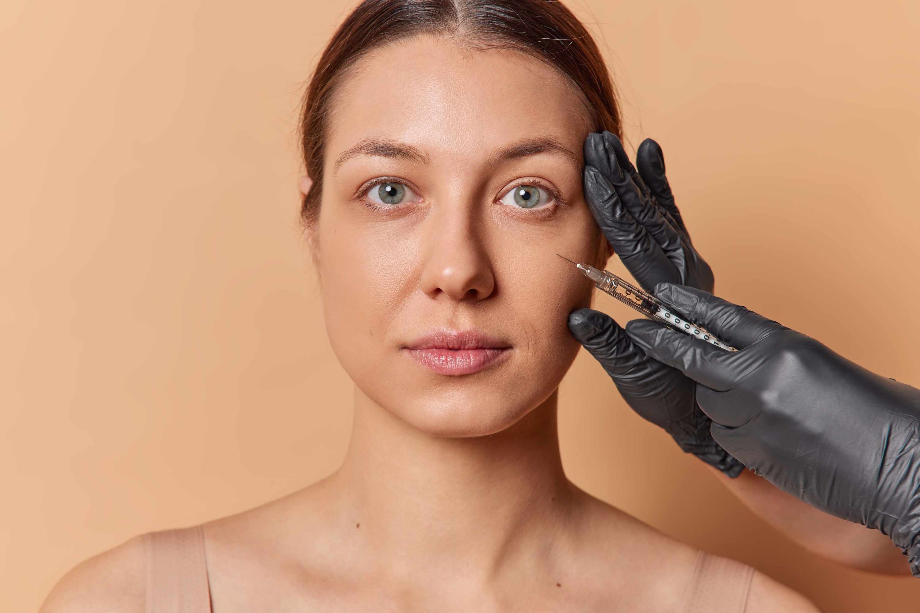Women with peptides on their skin